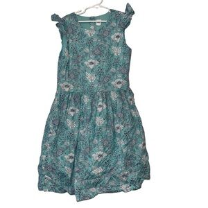 GAP kids Teal Floral lined Dress Sz XL 12